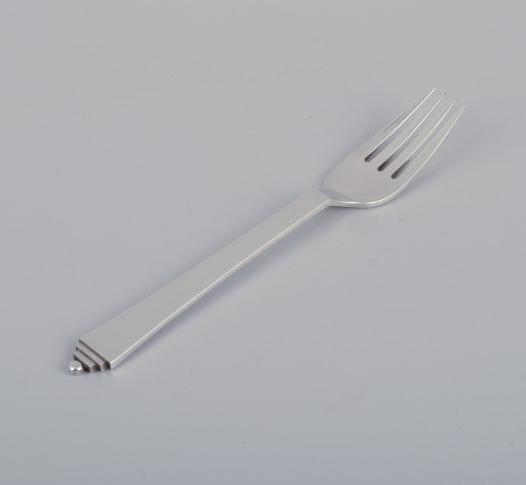 Georg Jensen Pyramid, set of six lunch forks in sterling silver. - 3