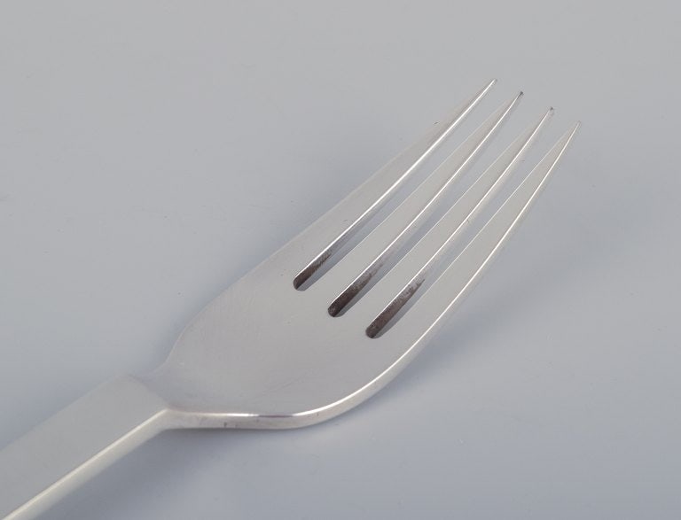 Georg Jensen Pyramid, set of six lunch forks in sterling silver. - 5