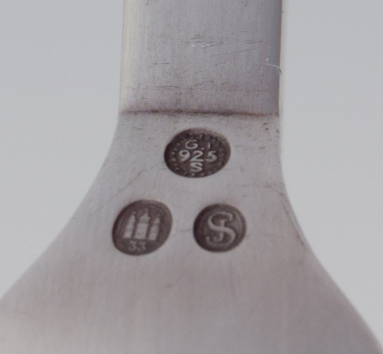 Georg Jensen Pyramid, set of six lunch forks in sterling silver. - 6