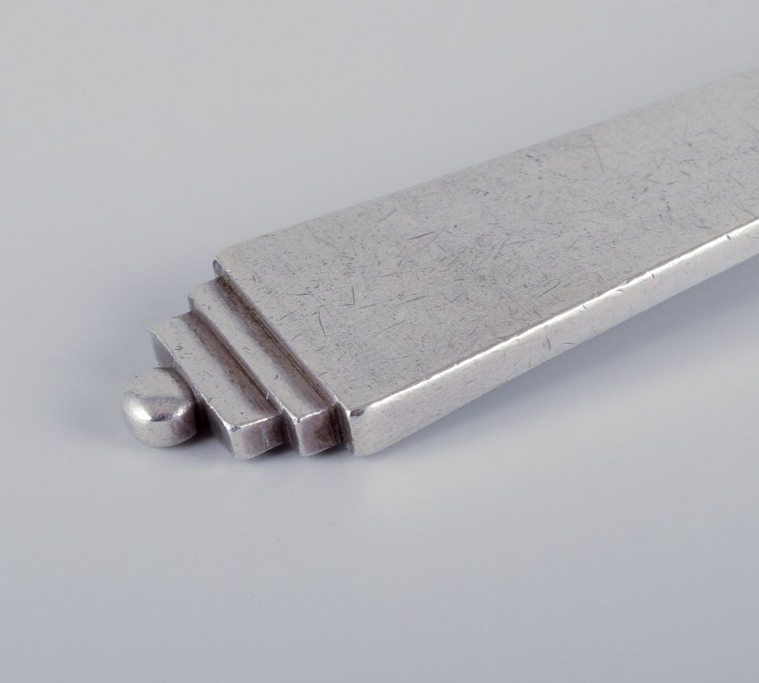 Georg Jensen Pyramid. Serving spoon in sterling silver. - 3