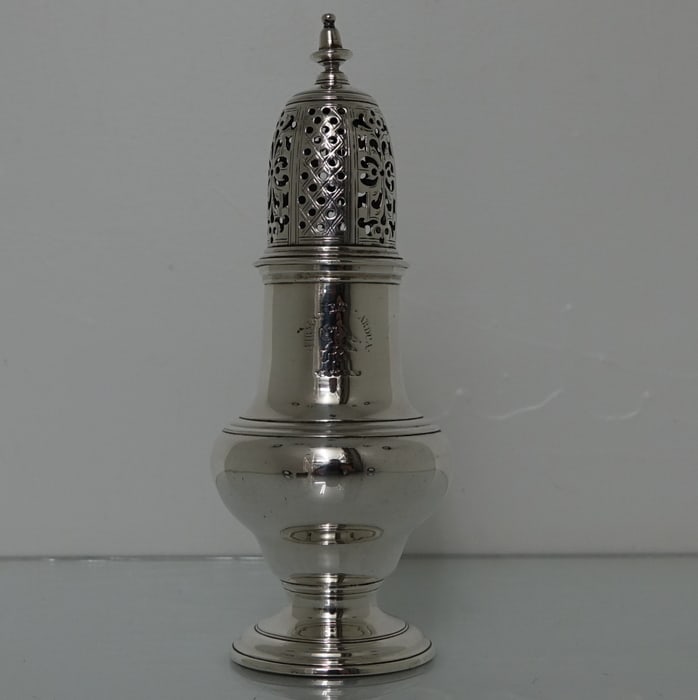 George II Silver Sugar Caster London 1755 Samuel Wood (1 of 7)