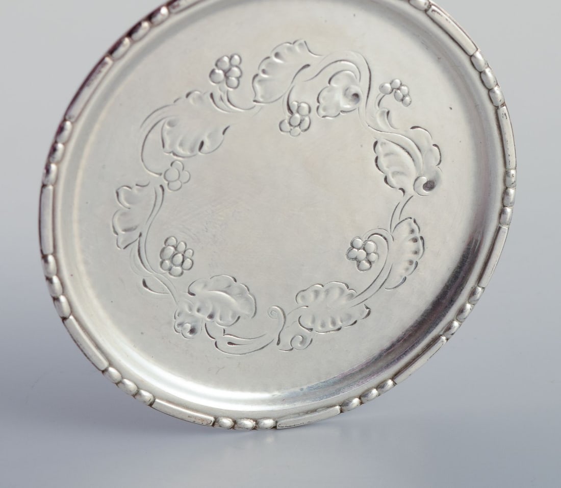 Georg Jensen, a set of six glass coasters in sterling silver. - 3