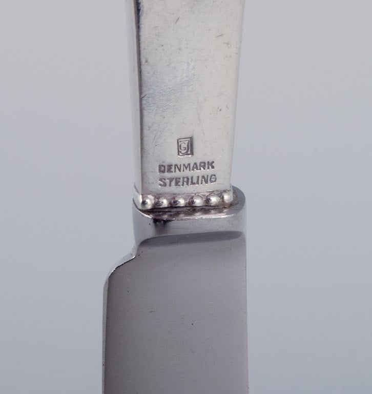 Georg Jensen Beaded, five fruit knives in sterling silver. Knife blades in stainless steel. - 5