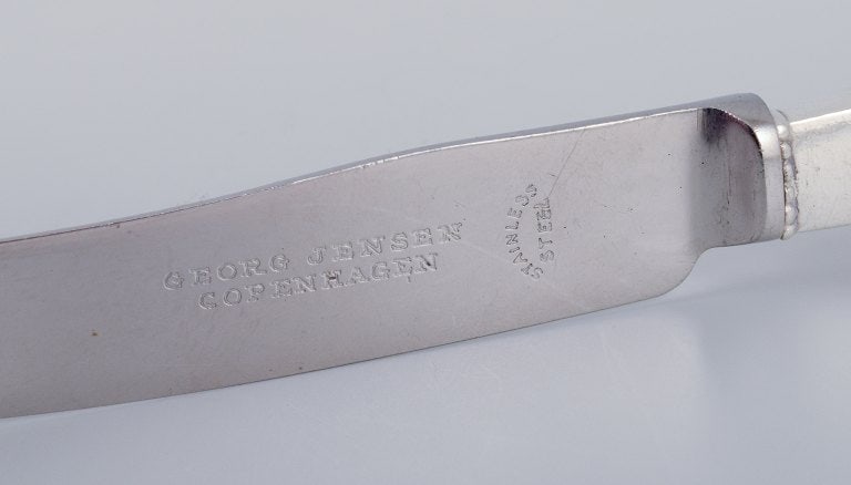 Georg Jensen Beaded, five fruit knives in sterling silver. Knife blades in stainless steel. - 6