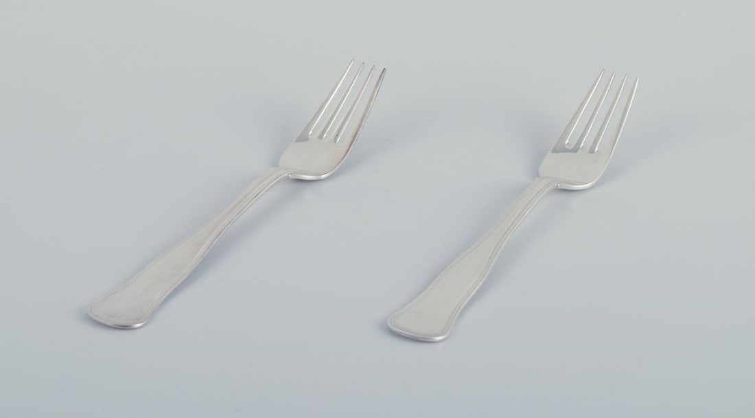Cohr, Danish silversmith. "Old Danish". Two lunch forks in 830 silver. Approx. 1940: Title:Cohr, Danish silversmith. "Old Danish". Two lunch forks in 830 silver. Approx. 1940 Description:Cohr, Danish silversmith. "Old Danish". Two lunch forks in 830 silver. Approximately from 1940. Ha