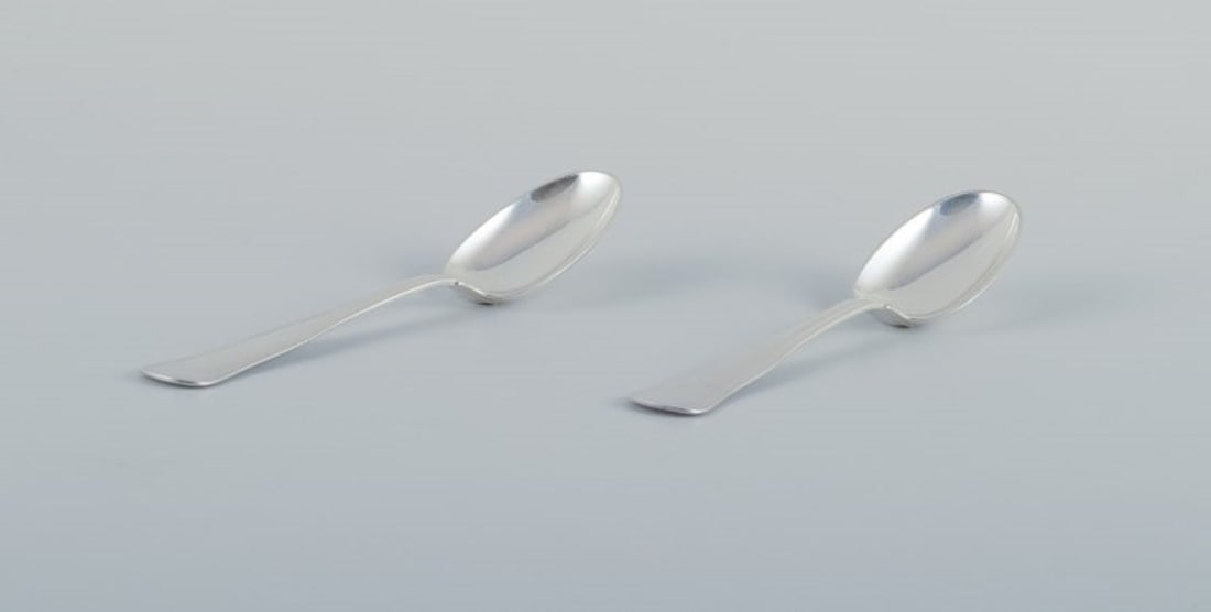 Cohr, Danish silversmith. "Old Danish". Two dessert spoons in 830 silver. (1 of 5)