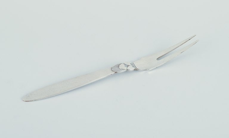 Georg Jensen Cactus. Meat fork in sterling silver. (1 of 5)