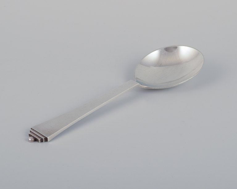 Georg Jensen Pyramid serving spoon in sterling silver. (1 of 4)