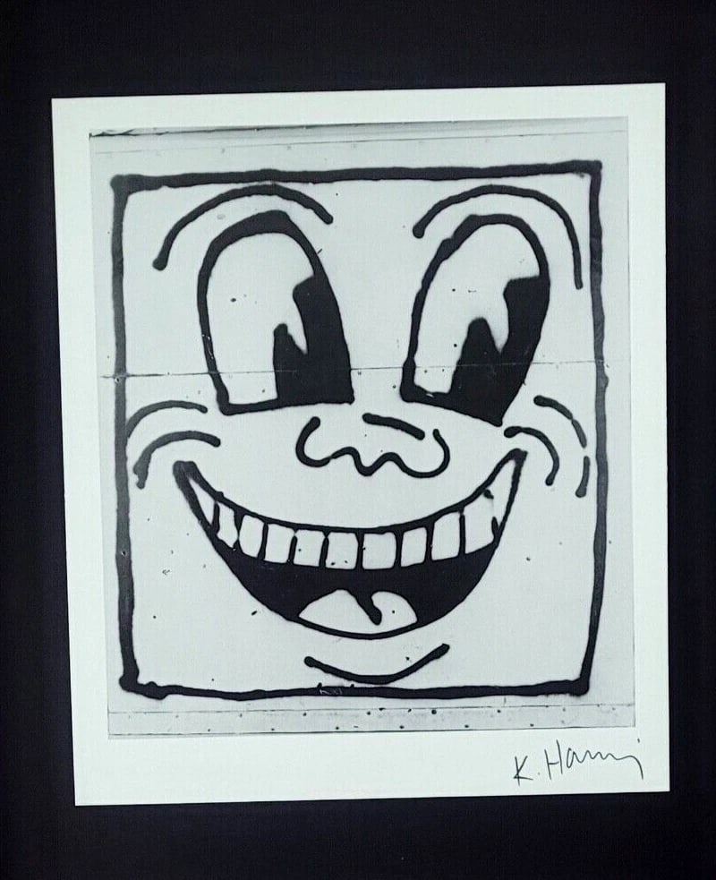 KEITH HARING + VINTAGE 1989 PRINT SIGNED MOUNTED AND FRAMED - 2