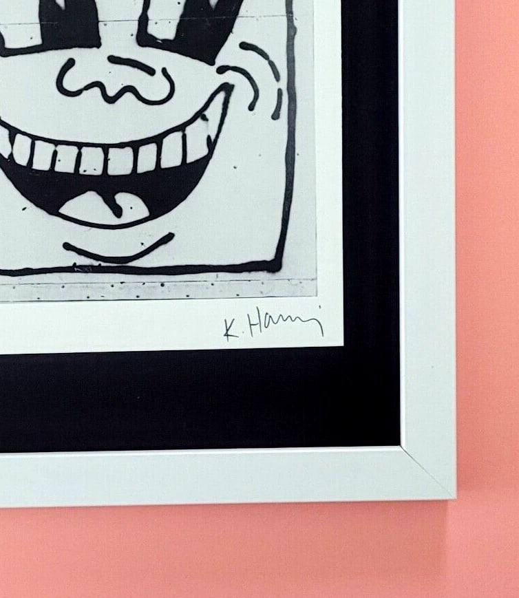 KEITH HARING + VINTAGE 1989 PRINT SIGNED MOUNTED AND FRAMED - 3