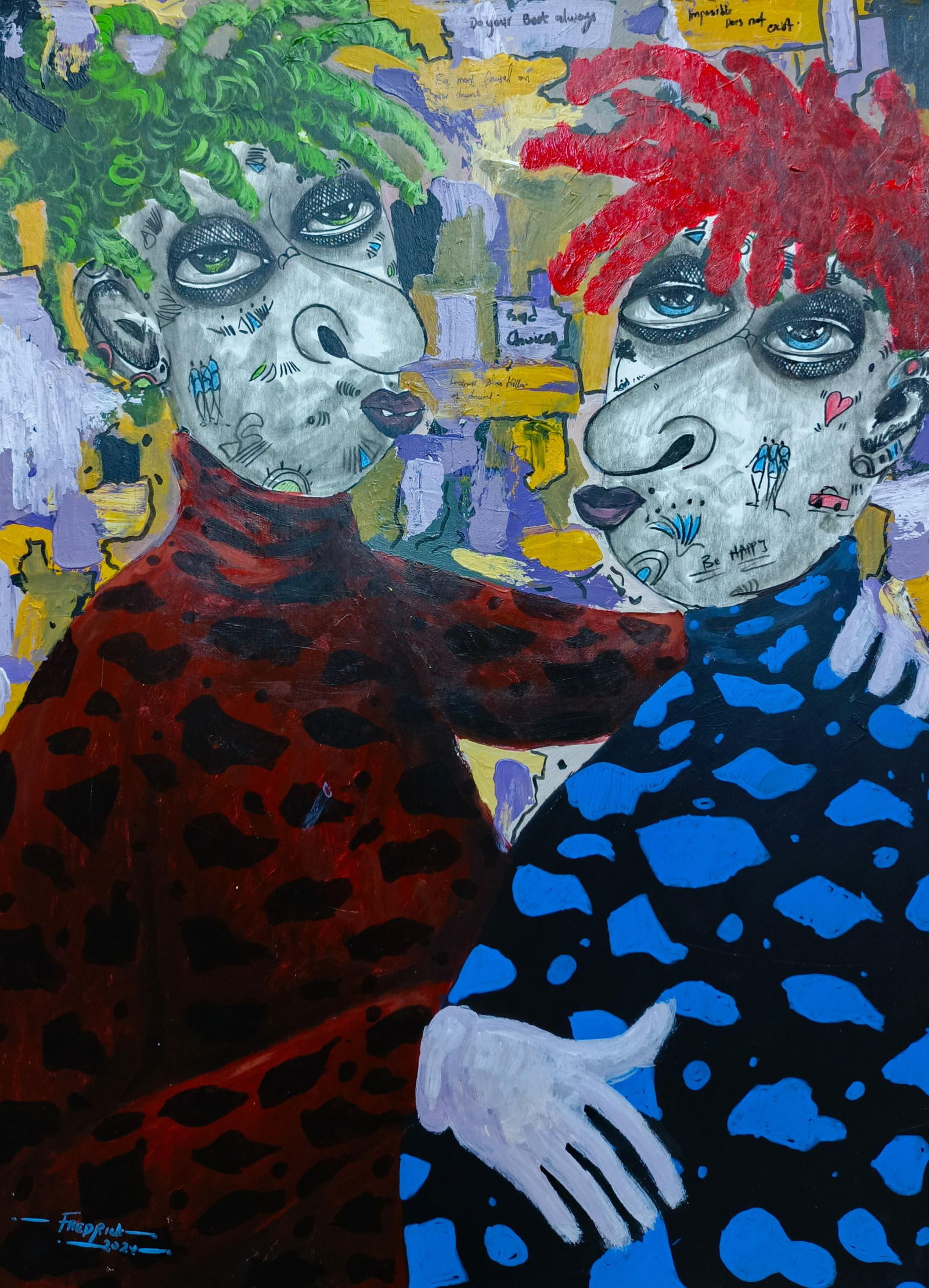 Fredrick Idele, Know This and Know Peace - 21st Century, Contemporary, Neo-Expressionism, People, - 4