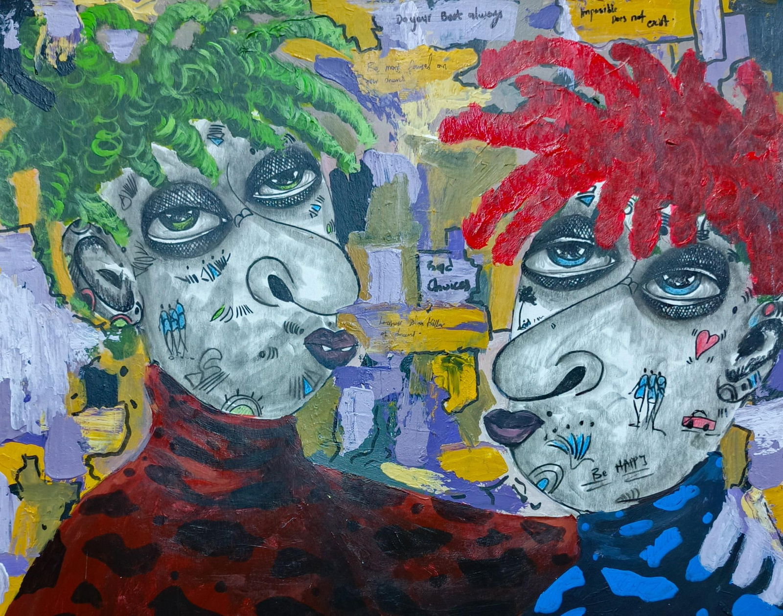 Fredrick Idele, Know This and Know Peace - 21st Century, Contemporary, Neo-Expressionism, People, - 5