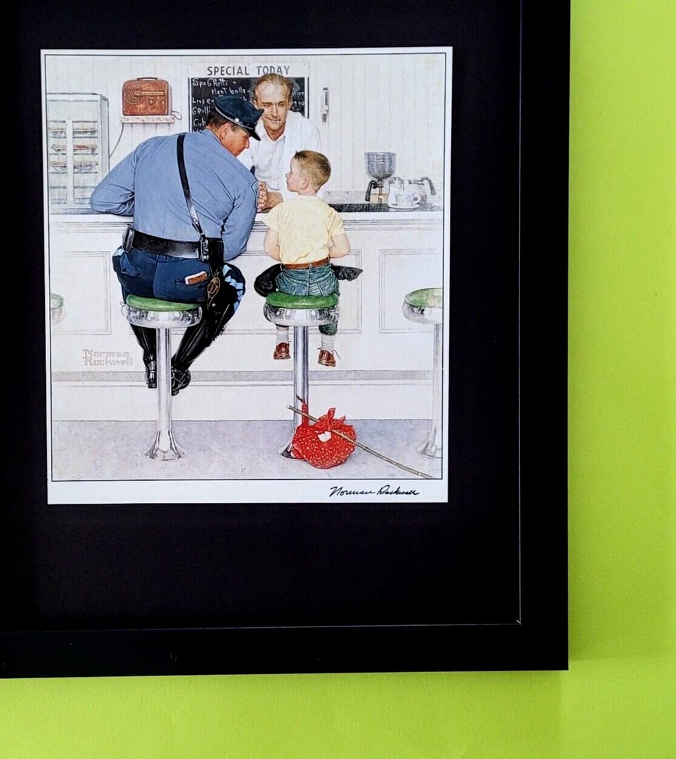 NORMAN ROCKWELL + BEAUTIFUL + CIRCA 1970'S + SIGNED PRINT FRAMED - 3