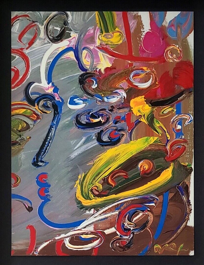 PETER MAX + POP ART + 1970'S SIGNED PRINT + NEW GOLDEN FRAME$ - 2