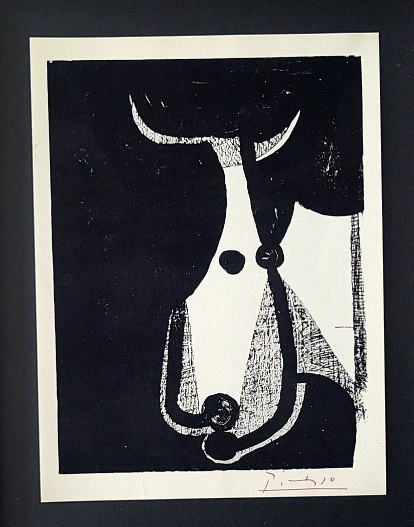 PABLO PICASSO + 1955 SIGNED SUPERB PRINT MOUNTED AND FRAMED - 2
