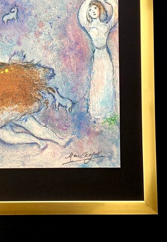 MARC CHAGALL + 1977 BEAUTIFUL SIGNED PRINT FRAMED - 3