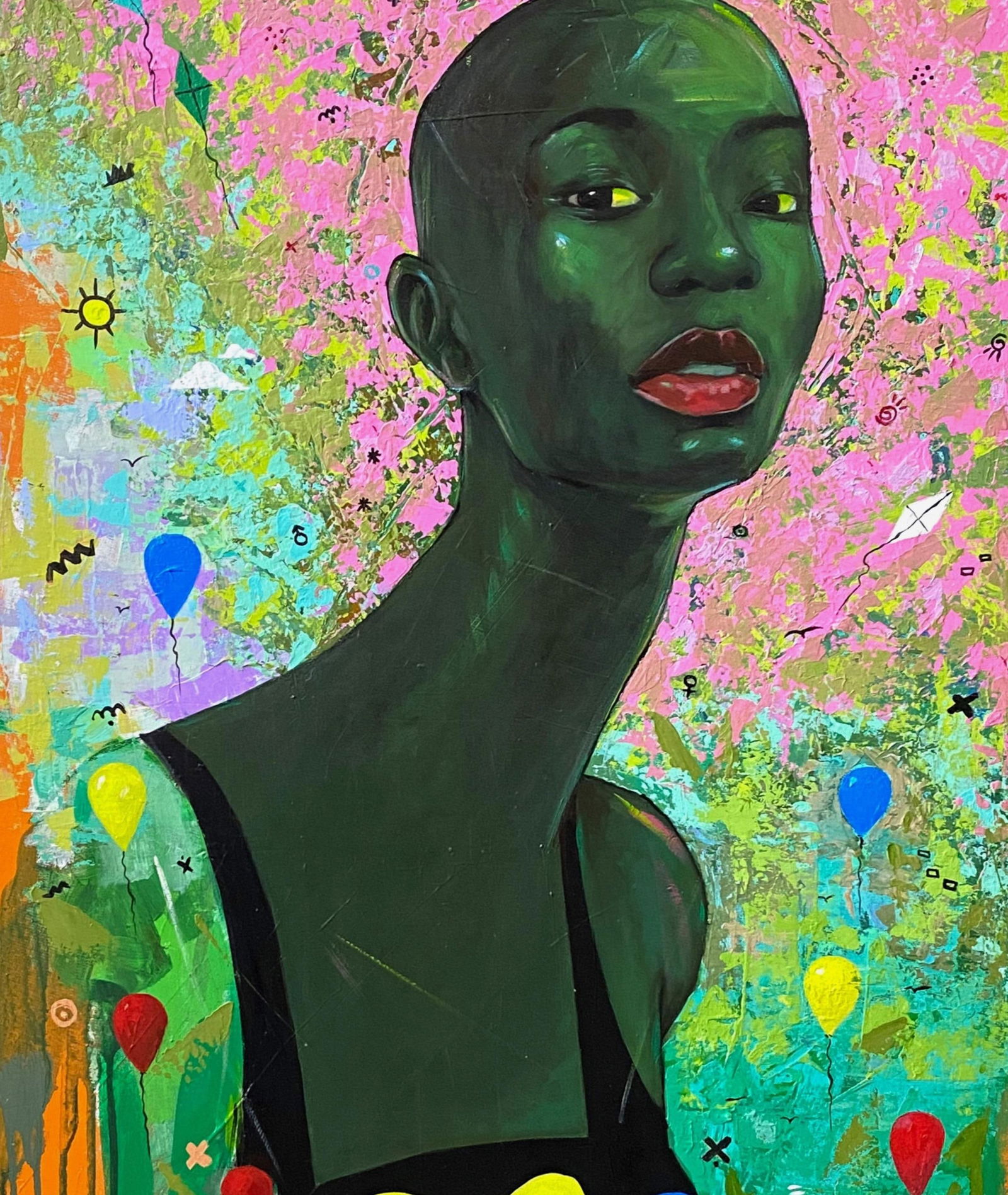 Akanji Bolaji, My Artificial Gaze -21st Century, Contemporary, Surrealism, African Nature Woman, - 11