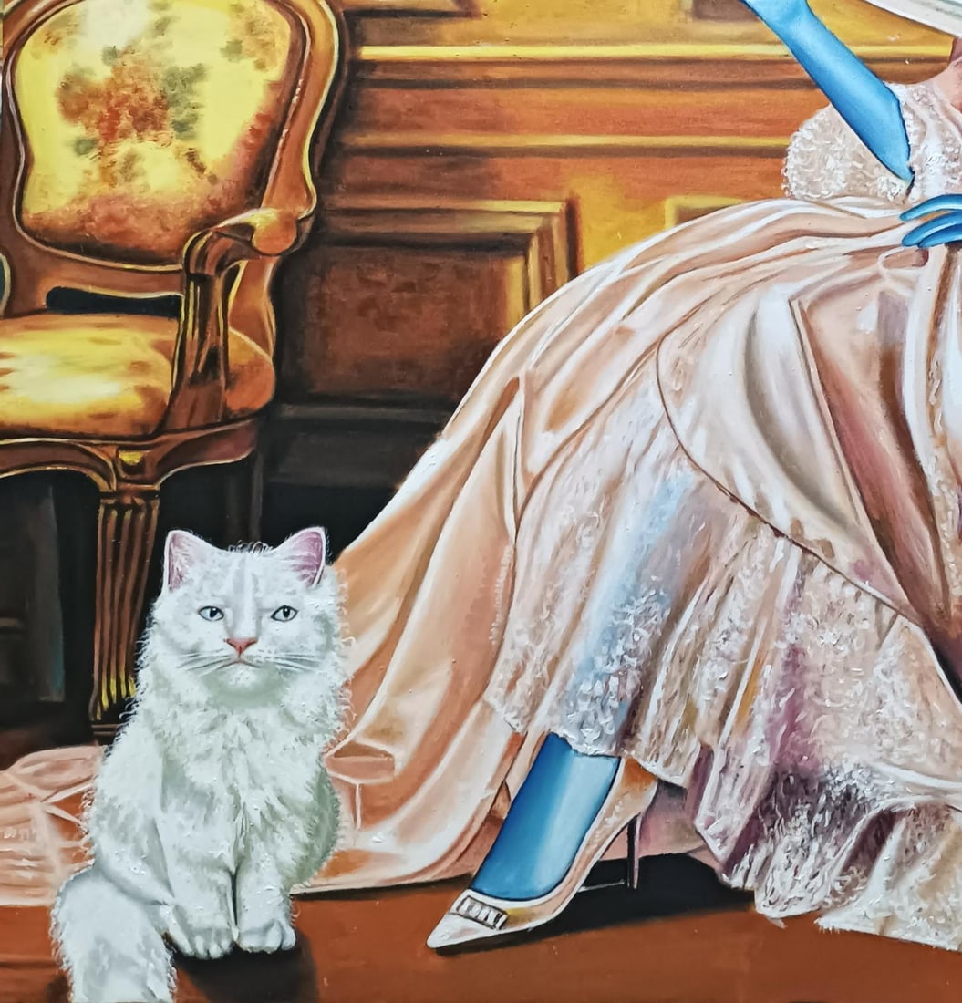 Mayowa Adekile, Soul of Lady Jane - 21st Century, Contemporary, Figurative, African, Women, Cat, - 8