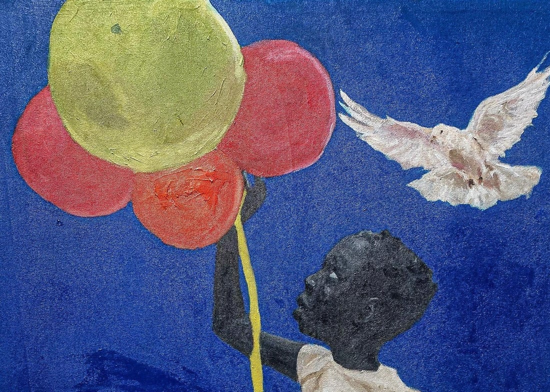 Benjamin Akinsoji, Untitled - 21st Century, Contemporary, Figurative, Children, Africa, Balloons, - 9