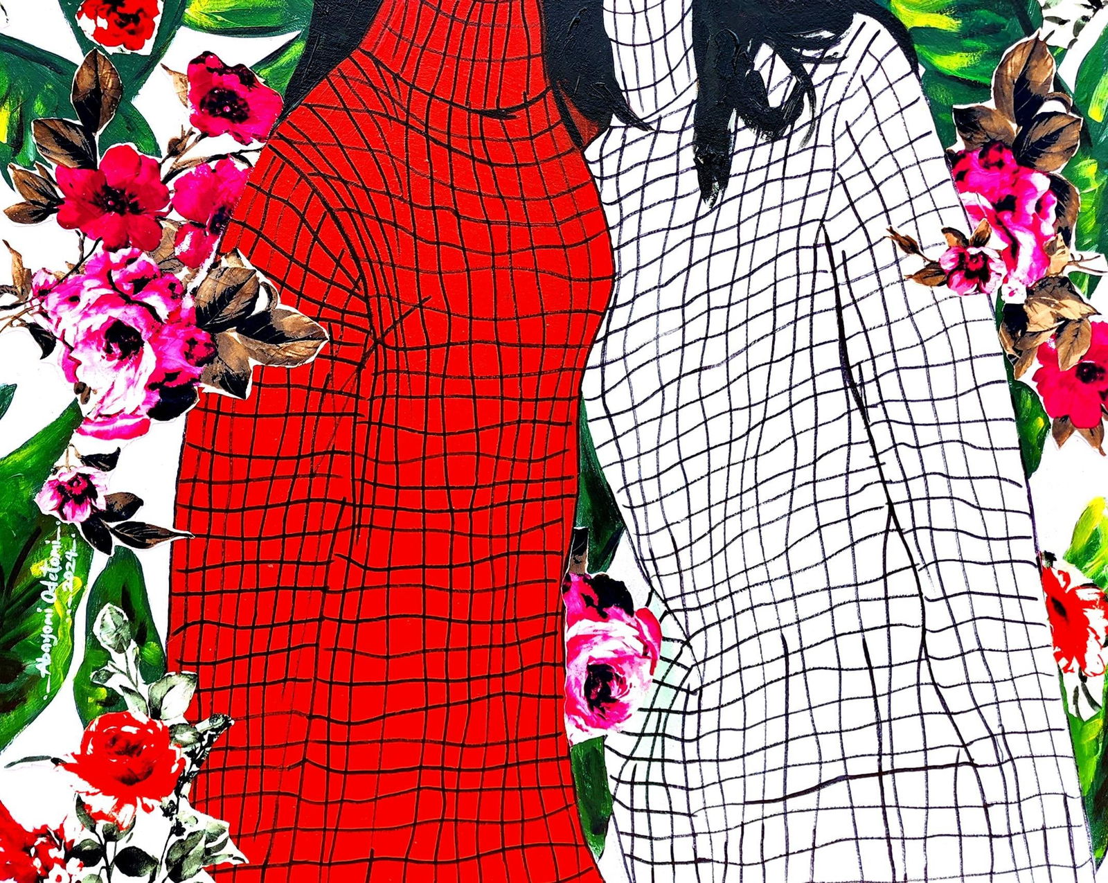 Abayomi Odetomi, Bestty - 21st Century, Contemporary, Figurative, Portrait, Women, Love, Floral, - 7