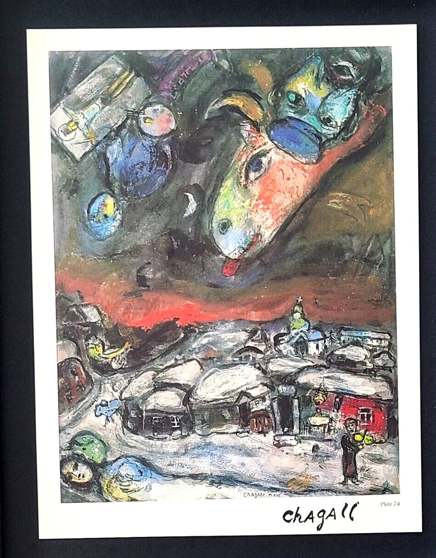 MARC CHAGALL + 1975 BEAUTIFUL SIGNED PRINT MOUNTED AND FRAMED - 2