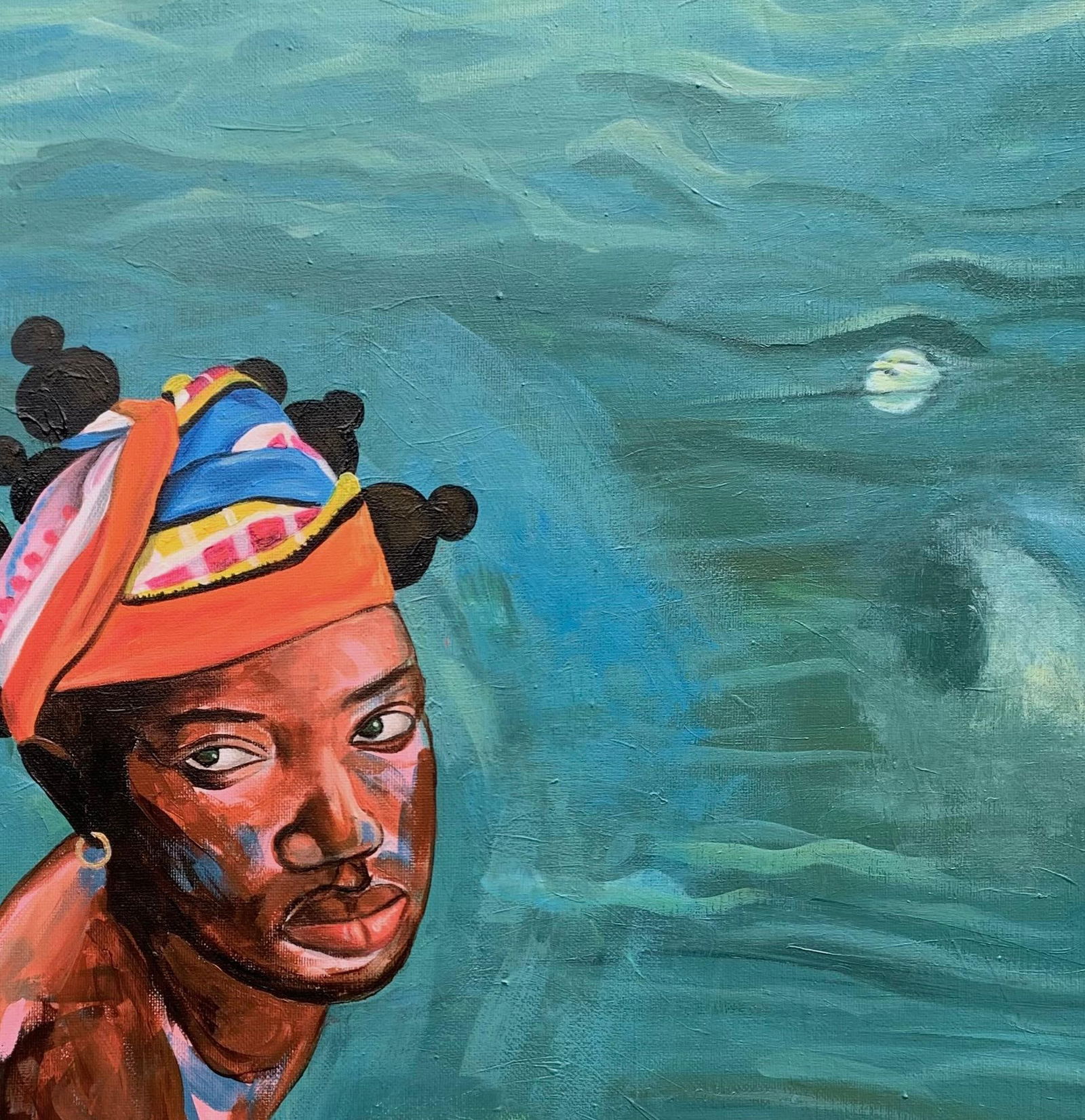 Merenini Williams, God, Look Down - 21st Century, Contemporary, Figurative Portrait, Women, Ocean, - 6