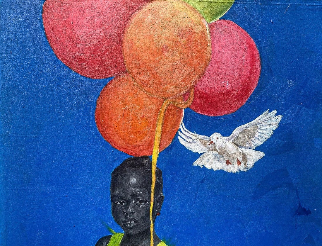 Benjamin Akinsoji, Discover 1 - 21st Century, Contemporary, Figurative, Children, Africa, Balloons, - 9