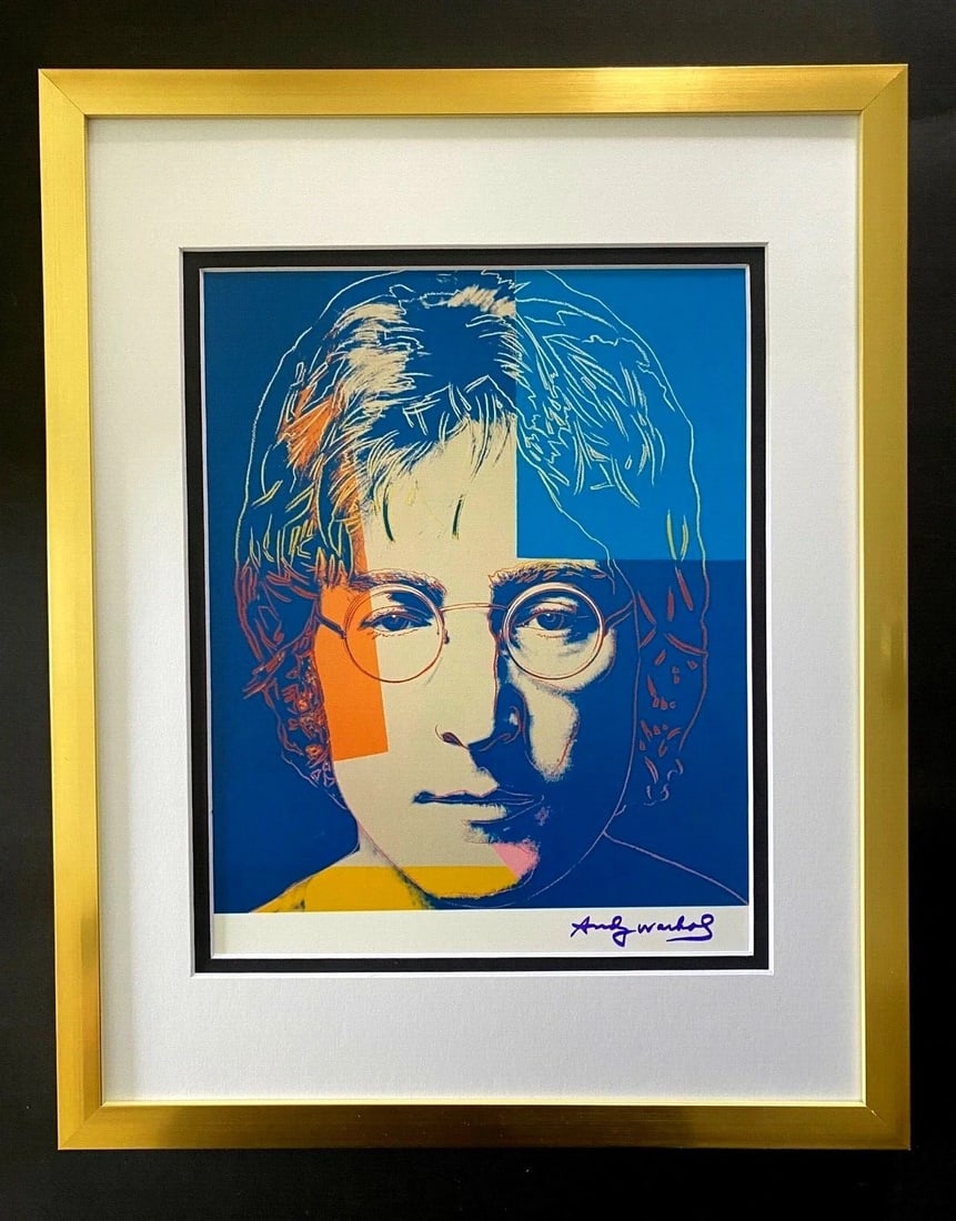 ANDY WARHOL AWESOME 1984 SIGNED JOHN LENNON PRINT MATTED TO 11X14 (1 of 5)