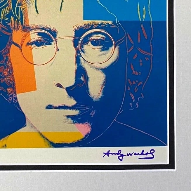 ANDY WARHOL AWESOME 1984 SIGNED JOHN LENNON PRINT MATTED TO 11X14 - 3