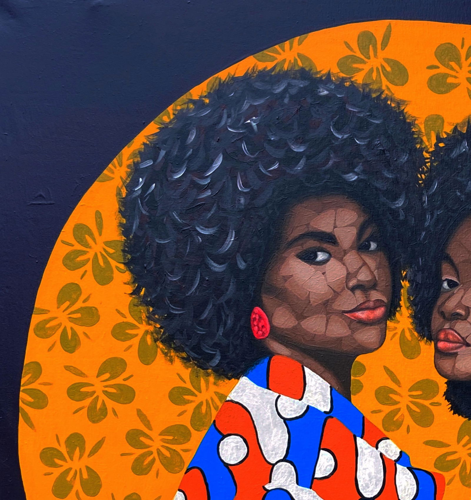 Oyeleye Feranmi, Sisterhood 1 (Love and Strength) - 21st Century, Contemporary, Figurative, Love, - 12