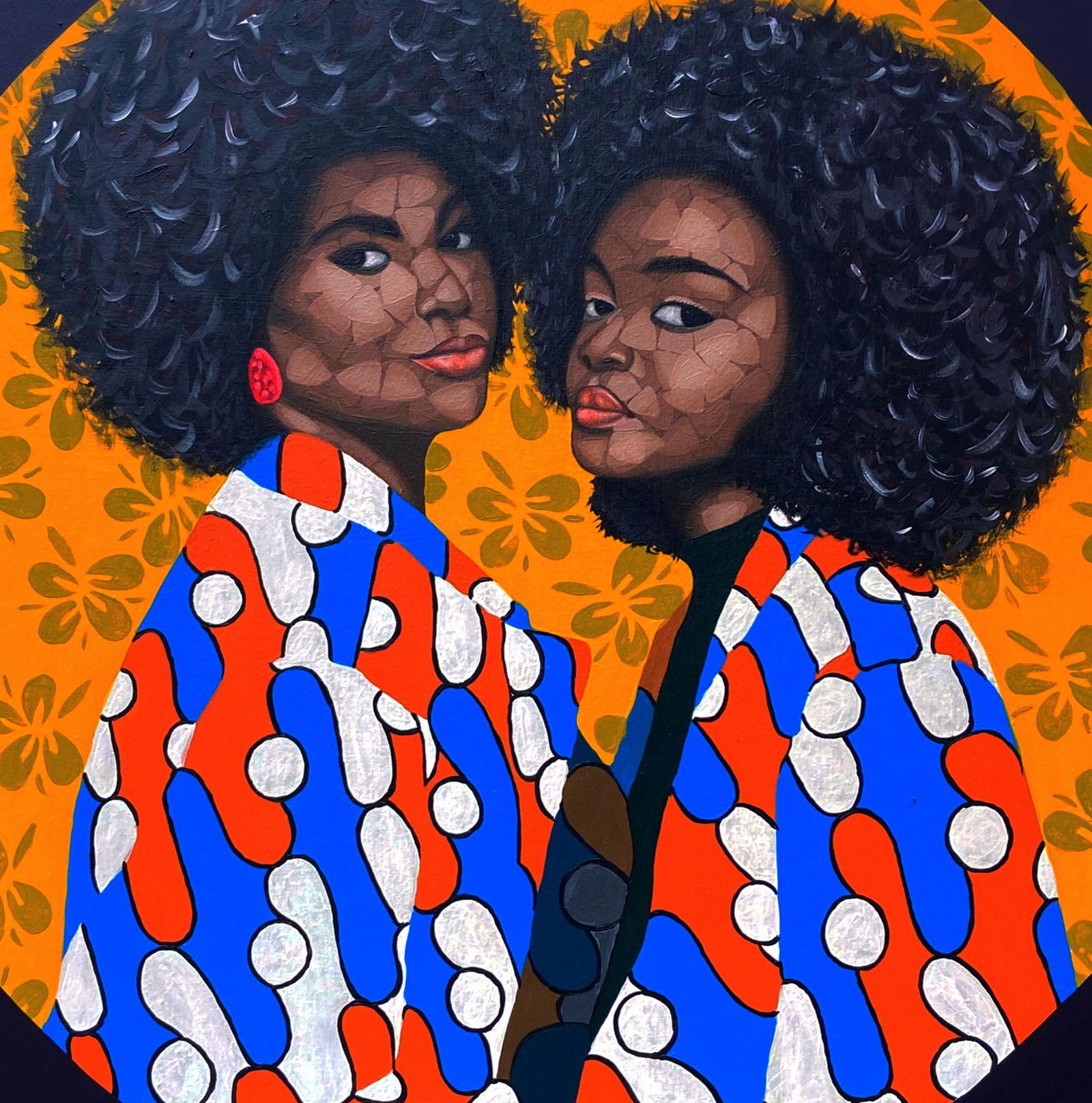 Oyeleye Feranmi, Sisterhood 1 (Love and Strength) - 21st Century, Contemporary, Figurative, Love, - 16