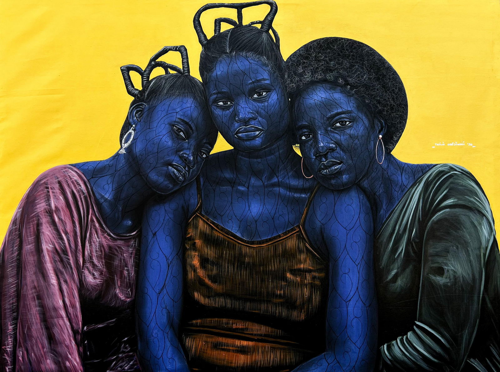 Taiwo Odejinmi, Love Between Friends - 21st Century, Contemporary, Figurative, Portrait, Women, 2024 - 11