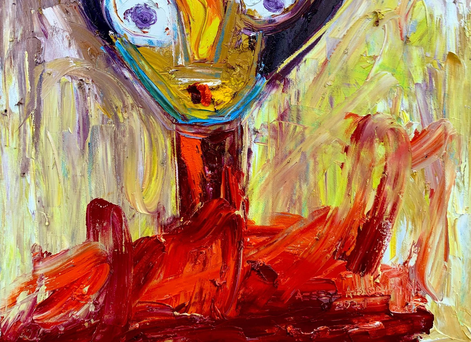 Abiodun Nafiu Azeez, Whispers of Butterfly - 21st Century, Contemporary, Figurative Impasto, Woman, - 6