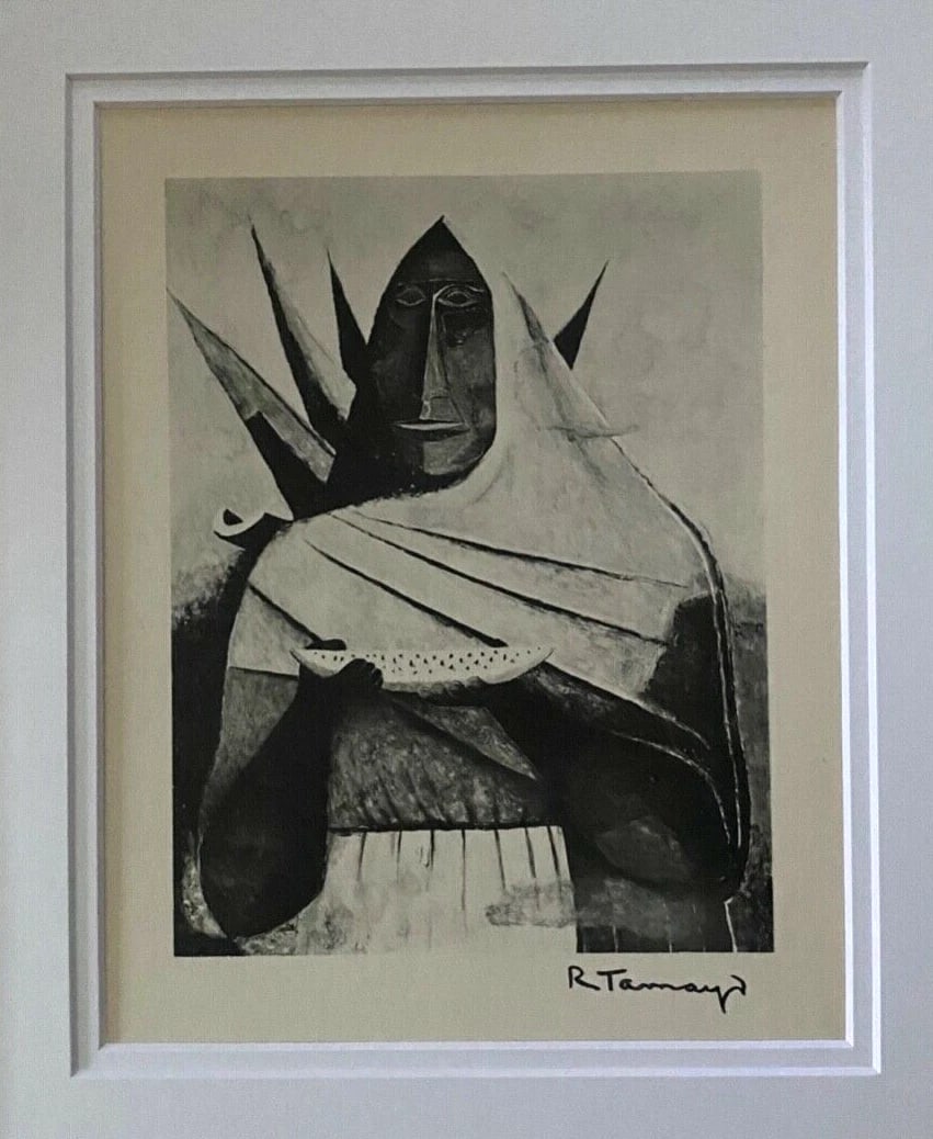 RUFINO TAMAYO, 1947 BEAUTIFUL SIGNED PRINT FRAMED 11 X 14 - 2