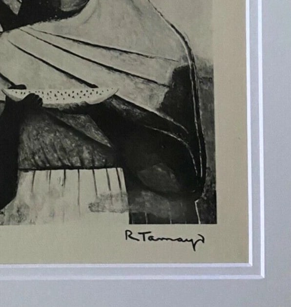 RUFINO TAMAYO, 1947 BEAUTIFUL SIGNED PRINT FRAMED 11 X 14 - 3