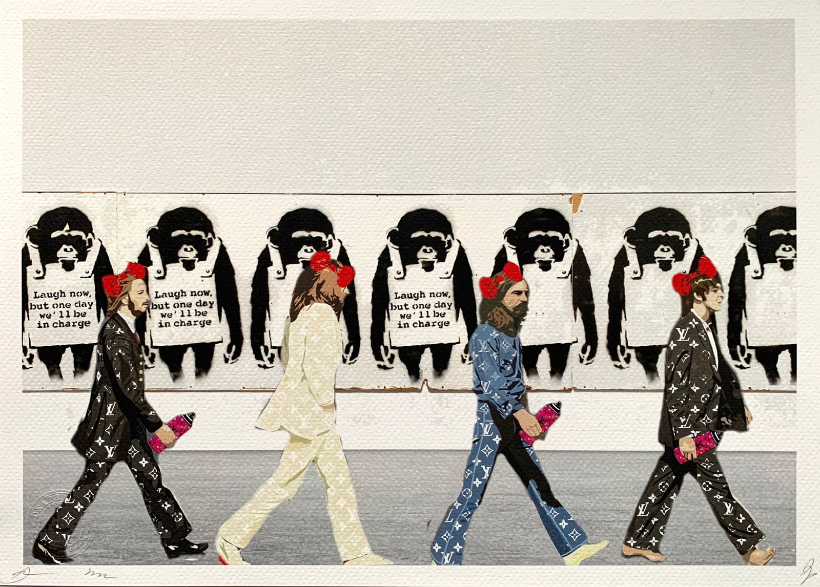 Death NYC Banksy Beatles: Title: Death NYC Banksy Beatles Date/Period:21st Century Materials: Giclee on Fine art 300 gsm paper Size:17 3/4 x 12 1/2 inches Description:Artist: Death NYC, limited edition giclee on paper, out of