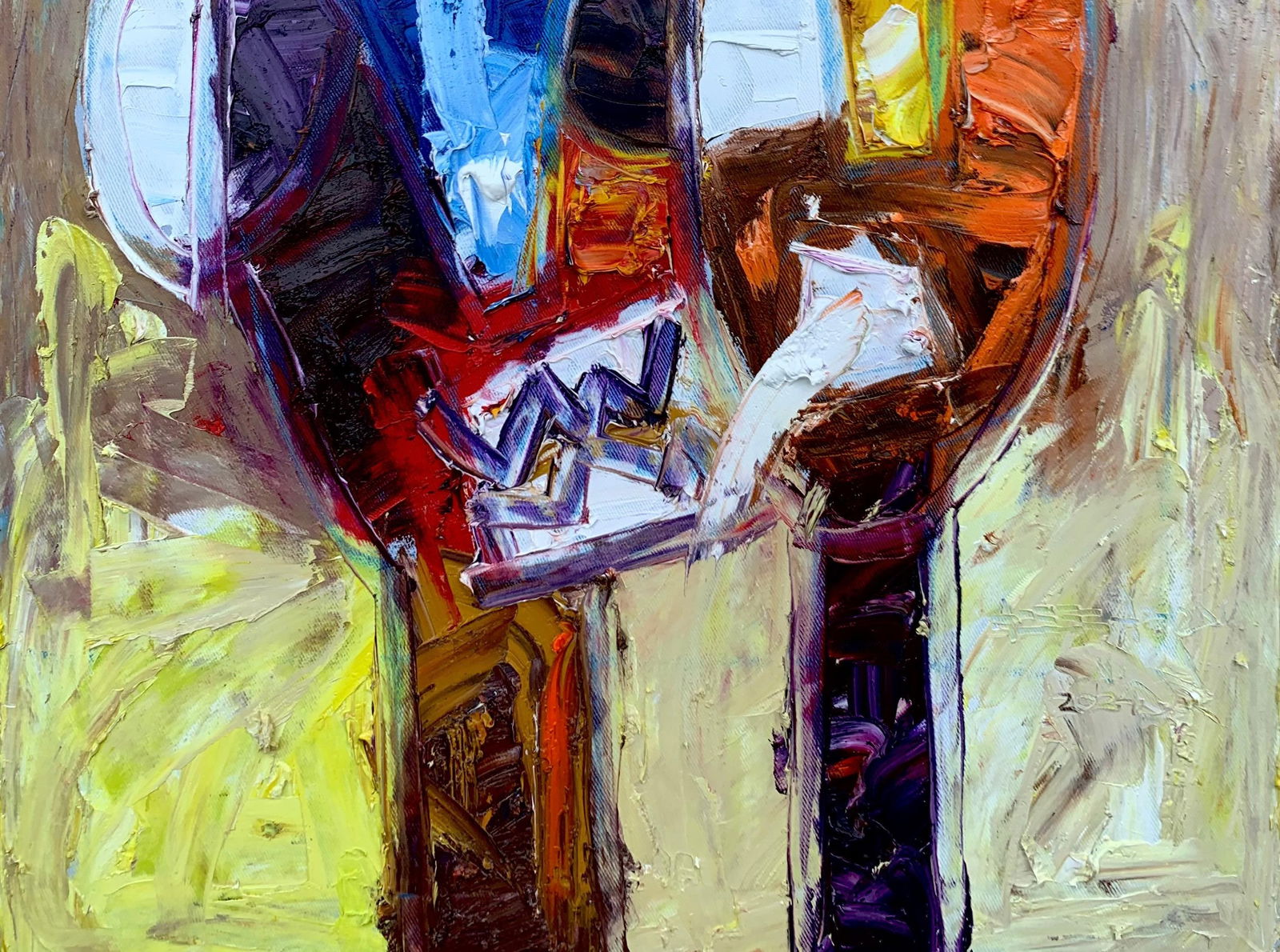 Abiodun Nafiu Azeez, Happy Moments -21st Century, Contemporary, Figurative Impasto, People, Woman, - 10