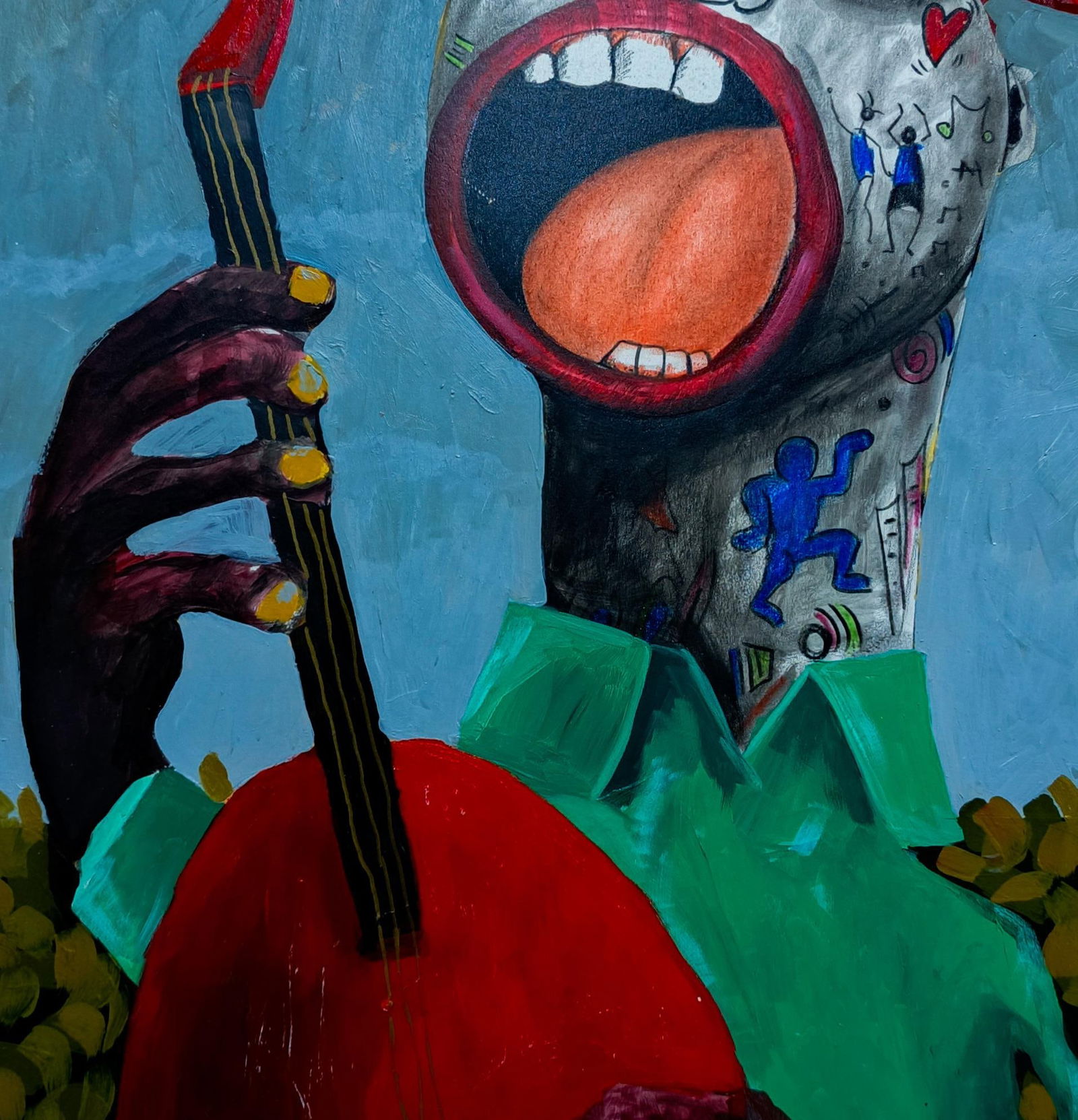 Fredrick Idele, Rhythm of Hope -21st Century, Contemporary, Neo-Expressionism, Mixed Media Music, - 7