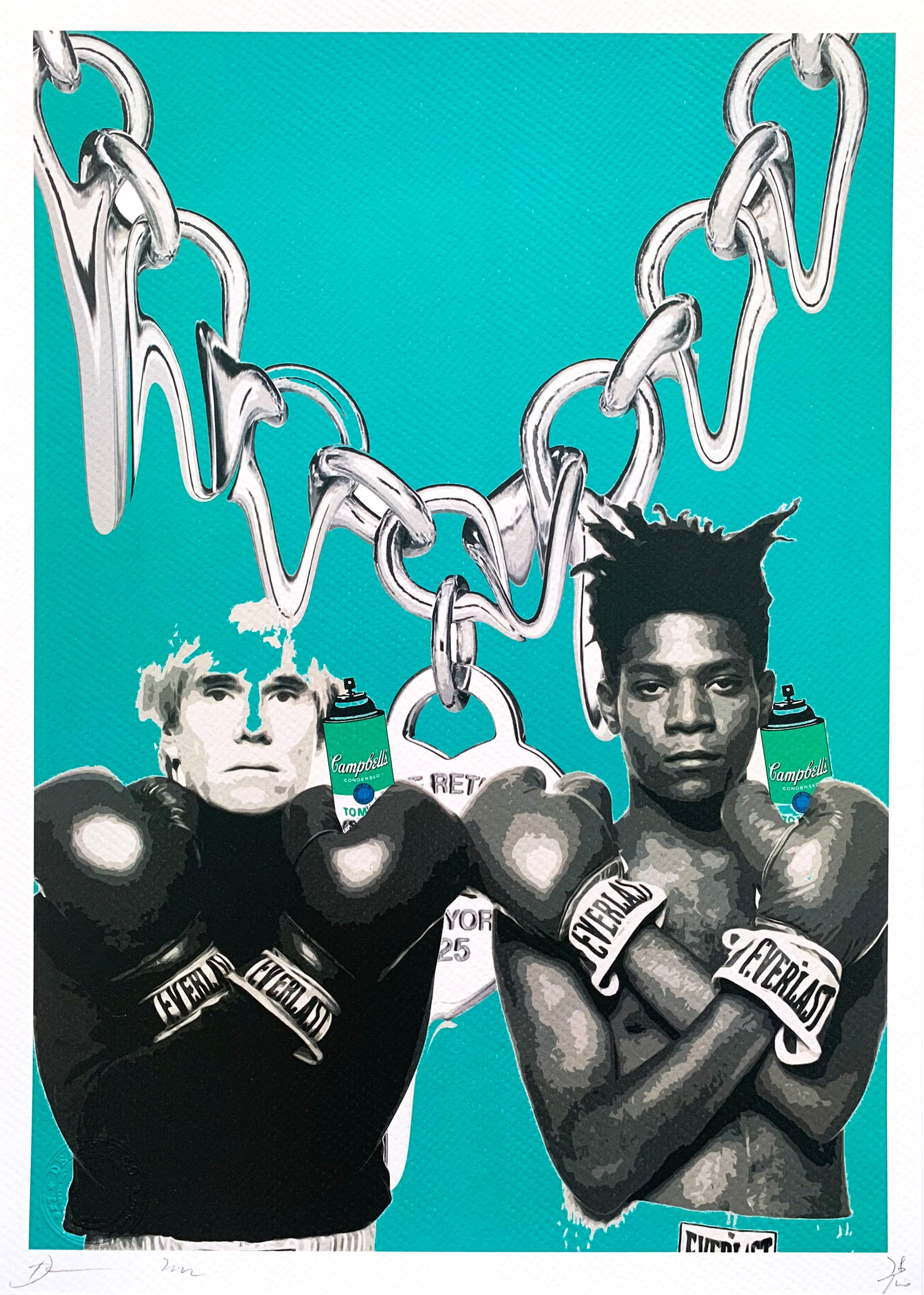 Death NYC Warhol Basquiat: Title: Death NYC Warhol Basquiat Date/Period:21st Century Materials: Giclee on Fine art 300 gsm paper Size:17 3/4 x 12 1/2 inches Description:Artist: Death NYC, limited edition giclee on paper, out of