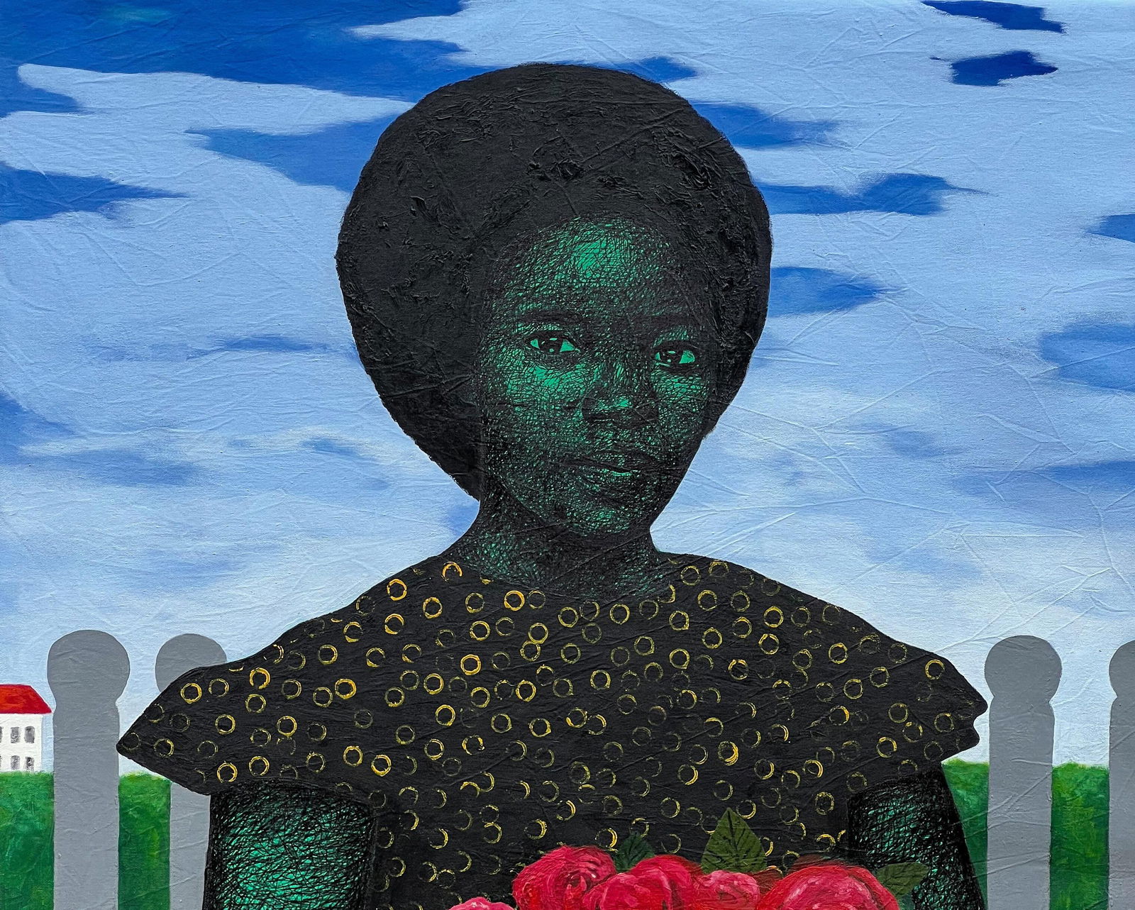 Emmanuel Aderiye, Virtuous Woman -21st Century, Contemporary, Figurative, Africa Woman with Flower, - 10