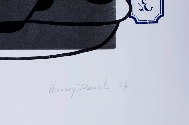 HARVEY DANIELS British Pop Art HATS 1964 Signed Lithograph 5/20 - 5