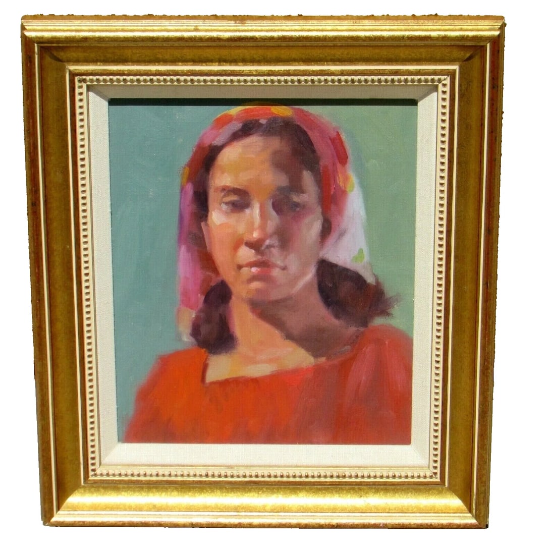 TIM FERRARO $$ Artist Portrait of a Bhutan Woman 2007 oil Compare at $1200 - 2