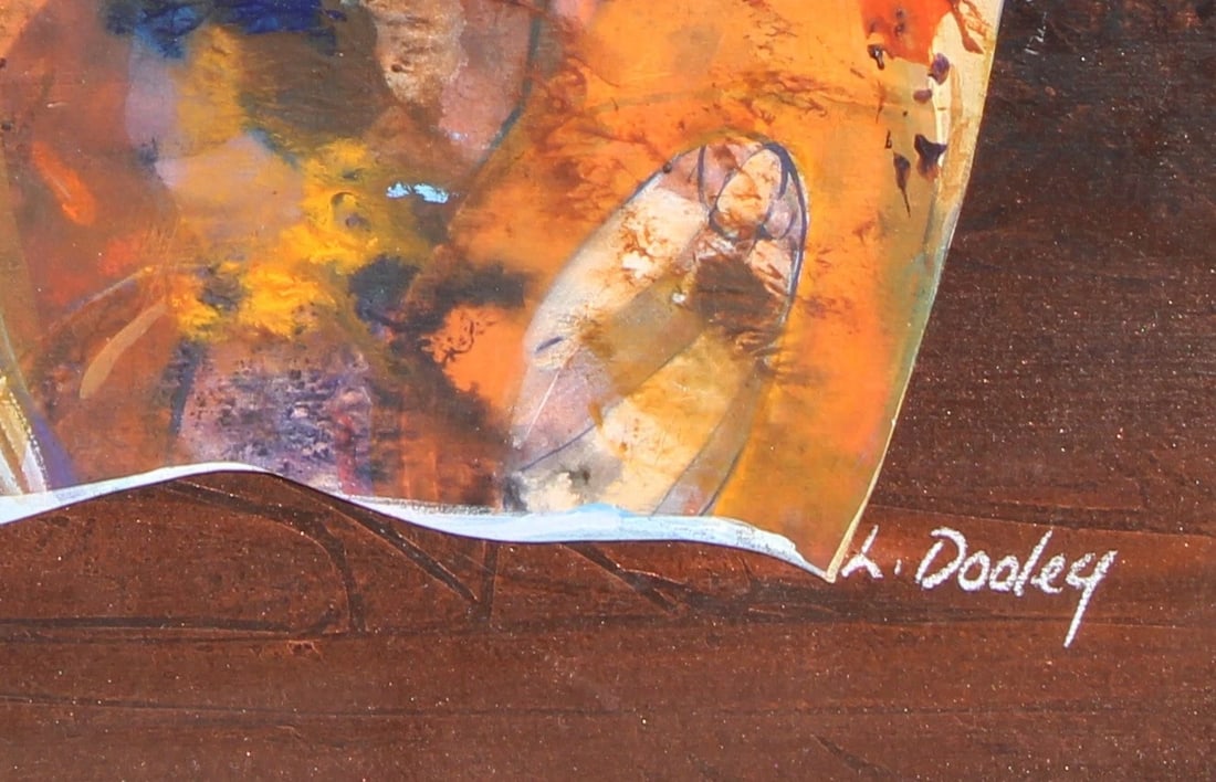 LINDA DOOLEY Modernist Mixed Media and Collage with Bottles "Happy Jugs" - 4