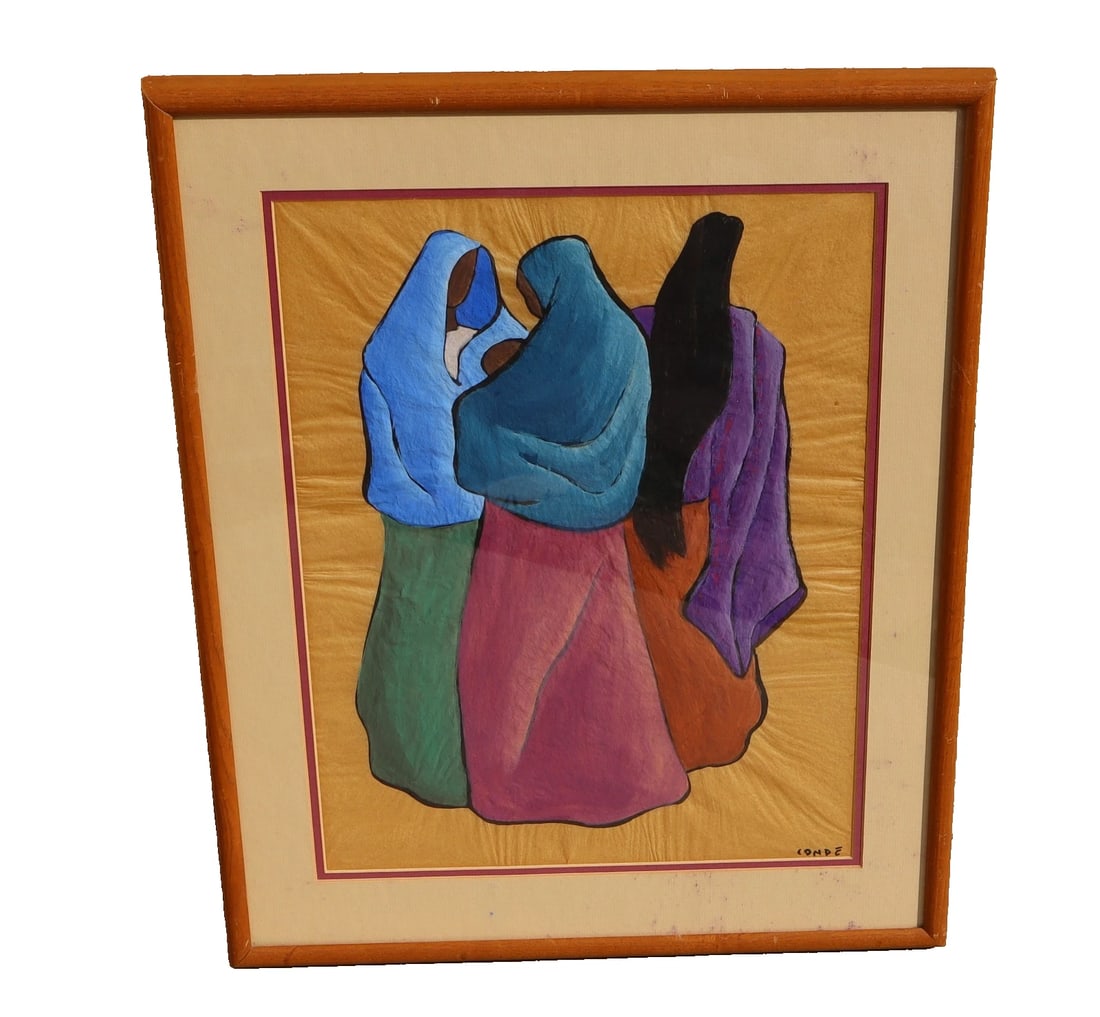 MIGUEL CONDE Original Watercolor & Gouache on Vellum Paper Three Women in Cloaks (1 of 7)