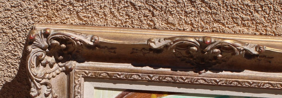 MARGRET HUGI-LEWIS Modern Floral Still Life 1978 oil Jerry Solomon Frame - 6