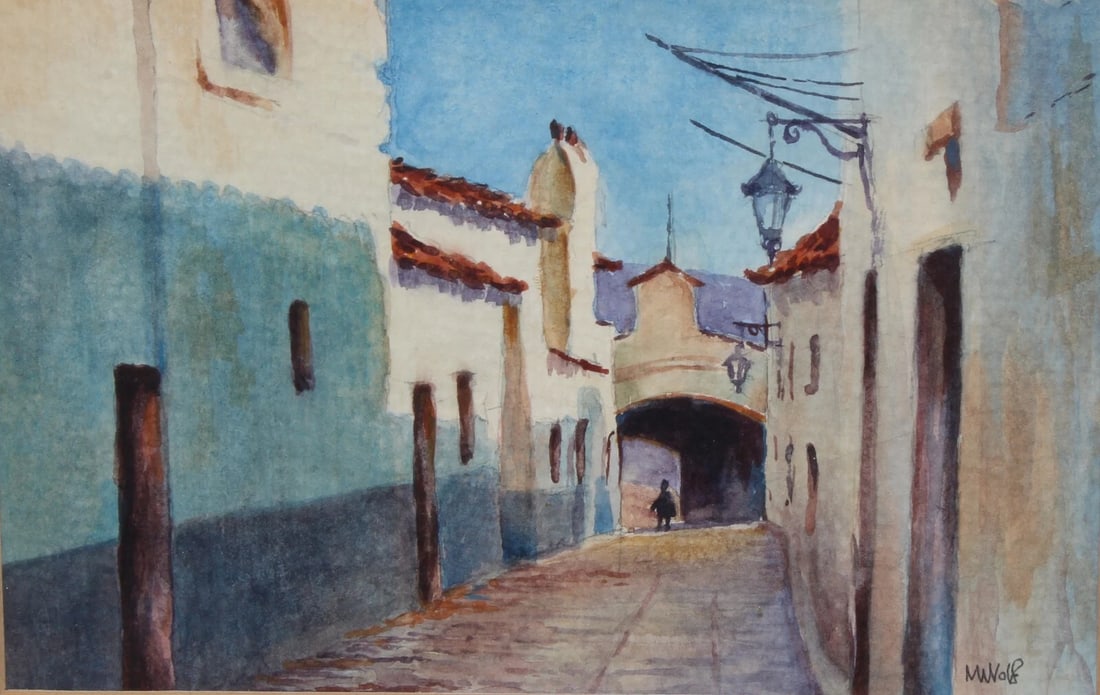 MEL WOLF Spanish Corridor watercolor - 4