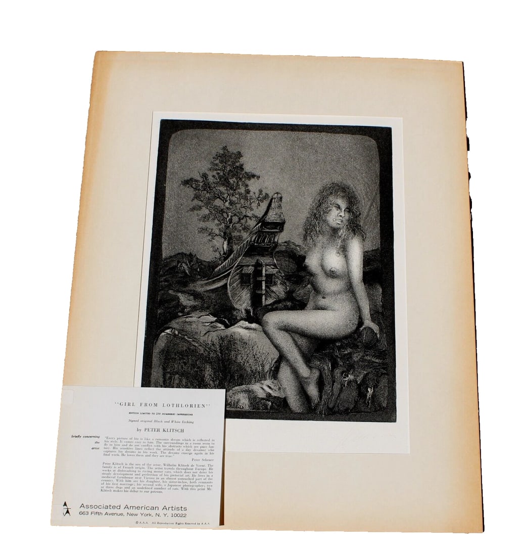 PETER KLITSCH Girl from Lothlorien AAA Etching & Aquatint C1970s (1 of 7)