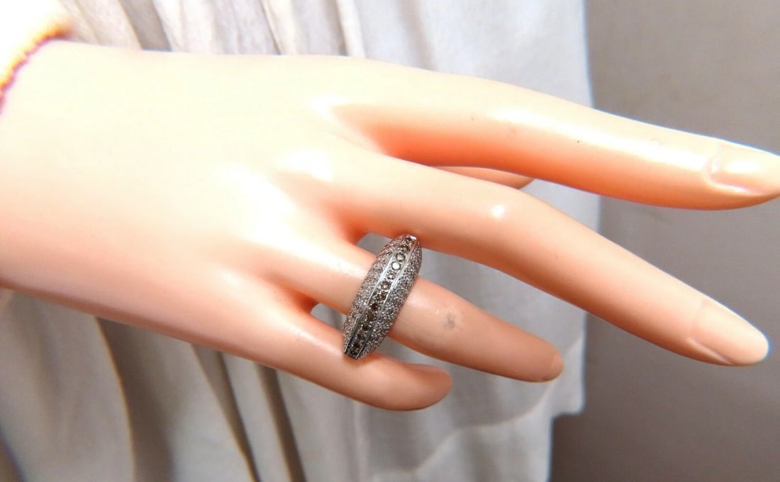 1.84ct natural fancy orange brown Arch dome mod edge deco ring 18kt** - 10