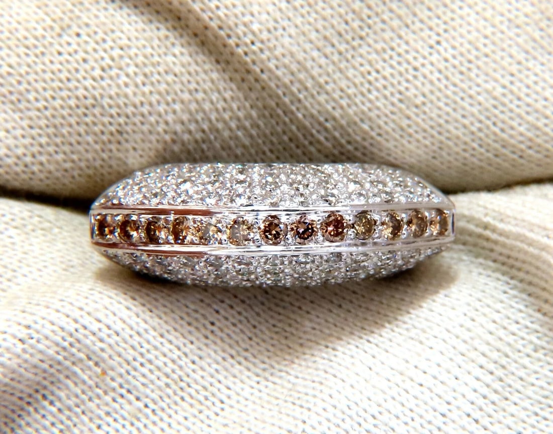 1.84ct natural fancy orange brown Arch dome mod edge deco ring 18kt** - 3