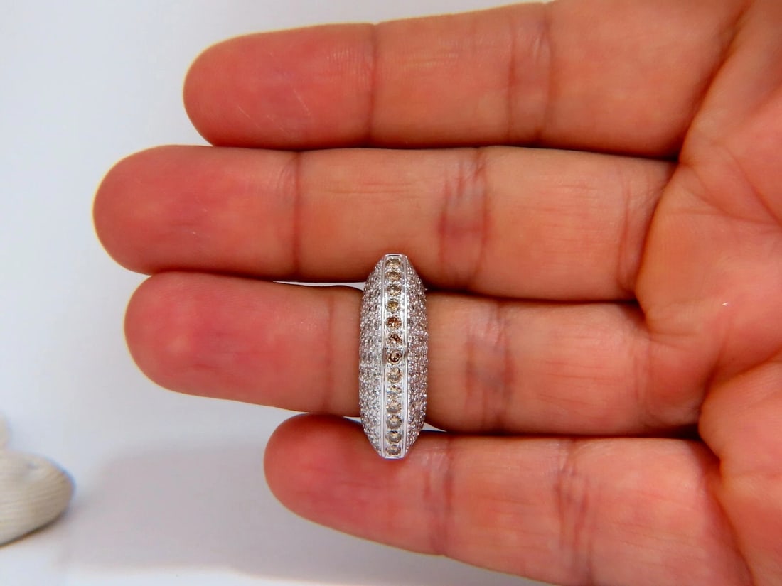 1.84ct natural fancy orange brown Arch dome mod edge deco ring 18kt** - 4